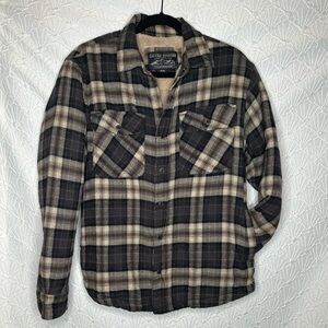 Plaid Sherpa Flannel Grizzly Mountain Men Thermal Soft Sherpa Lining Shirt